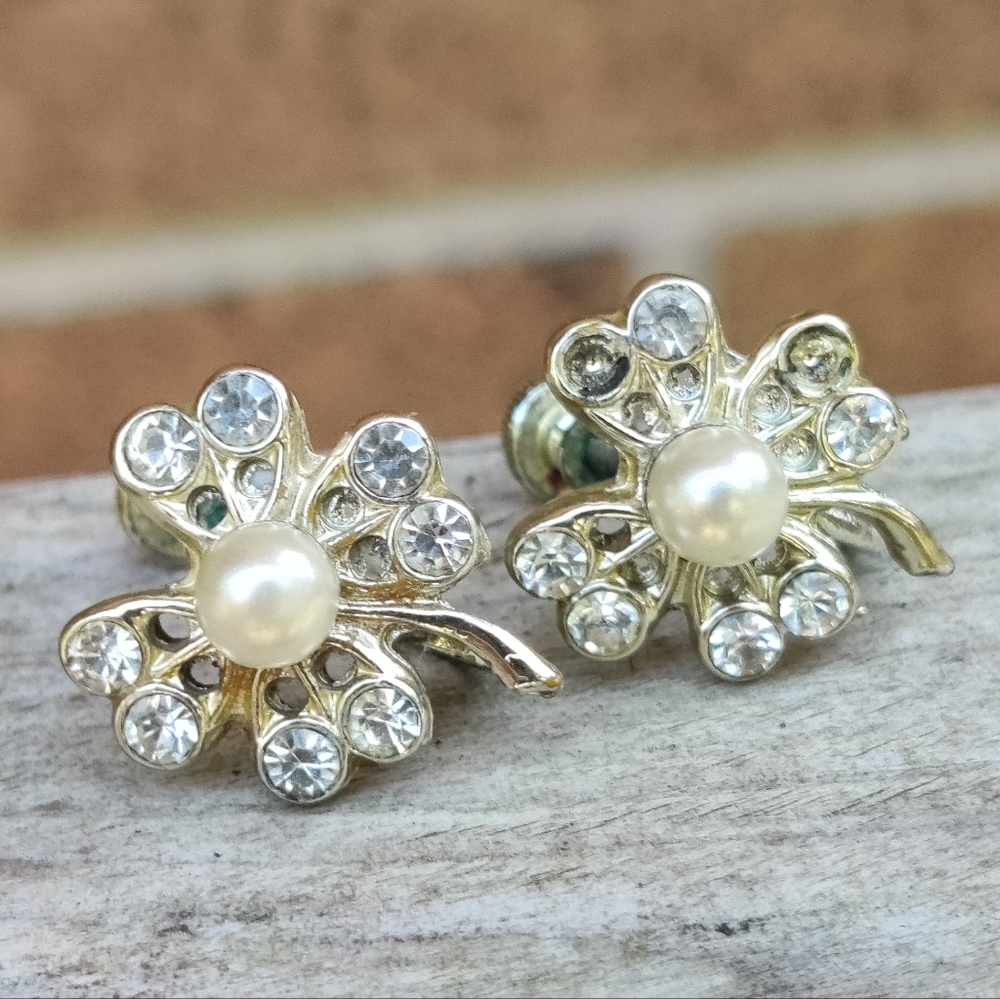 🍀 Vintage Pearl And Diamond Four Leaf Clover - Picture 5 of 8